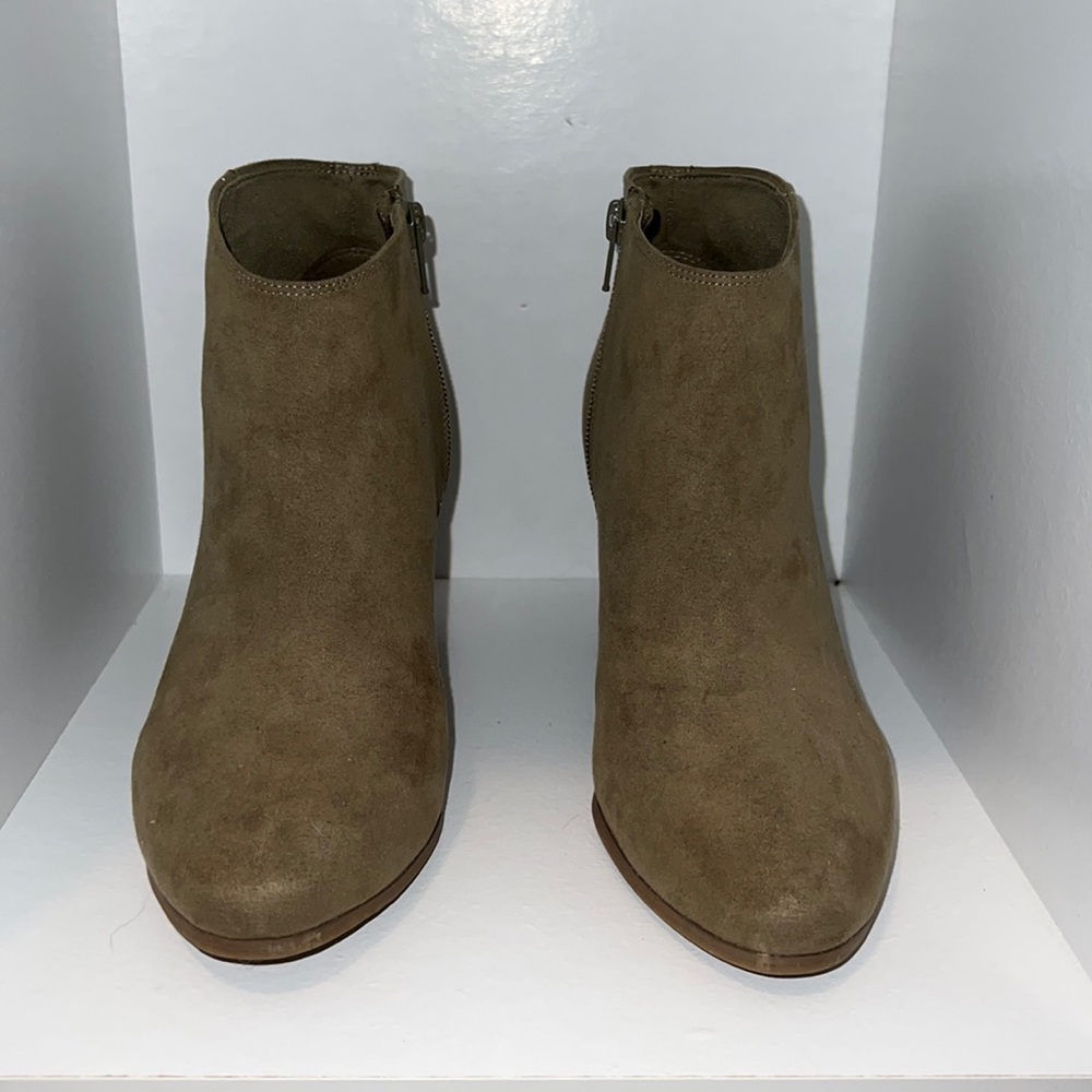 Green heeled booties